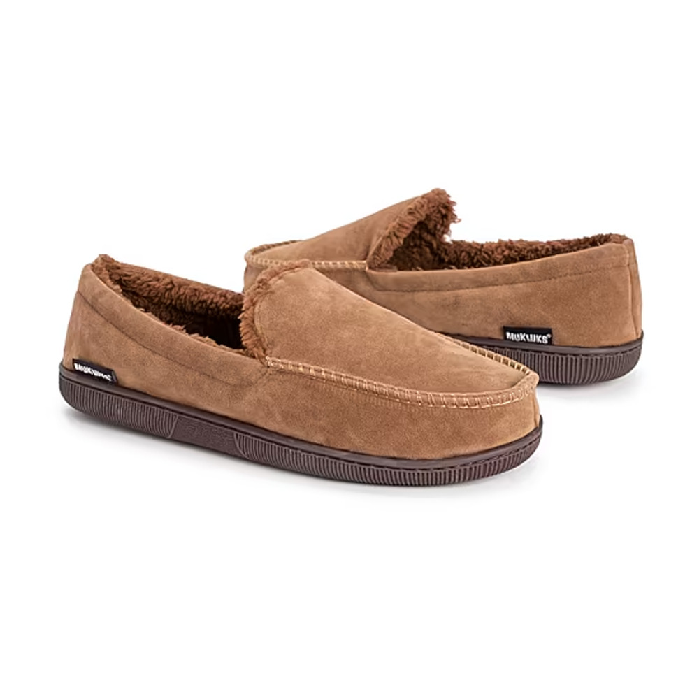 2 Pair MUK LUKS Faux Suede Camel Men's Slipper Size 9-10 M
